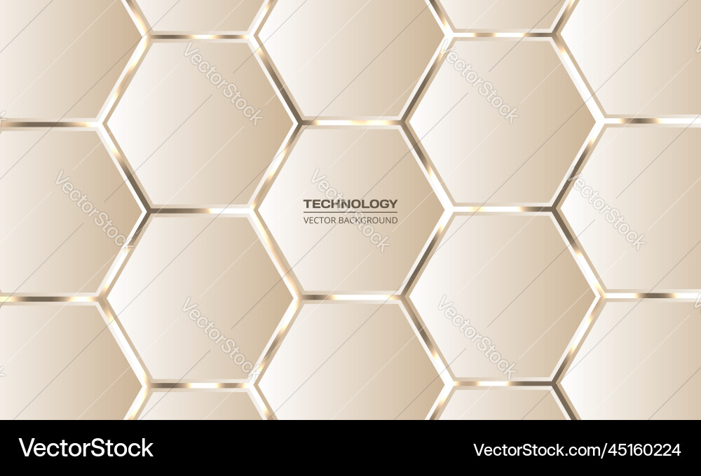 3d hexagonal technology abstract golden background 3d hexagonal technology abstract golden background vector image