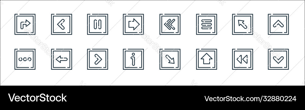 Arrow line icons linear set quality vector image
