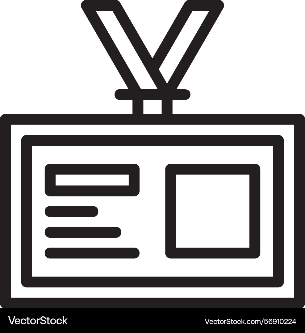 Attendee badge linear style icon design Vector Image