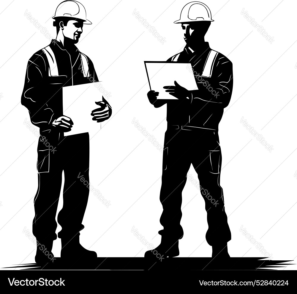 Blueprint builders engineer symbol design duo Blueprint builders engineer symbol design duo vector image