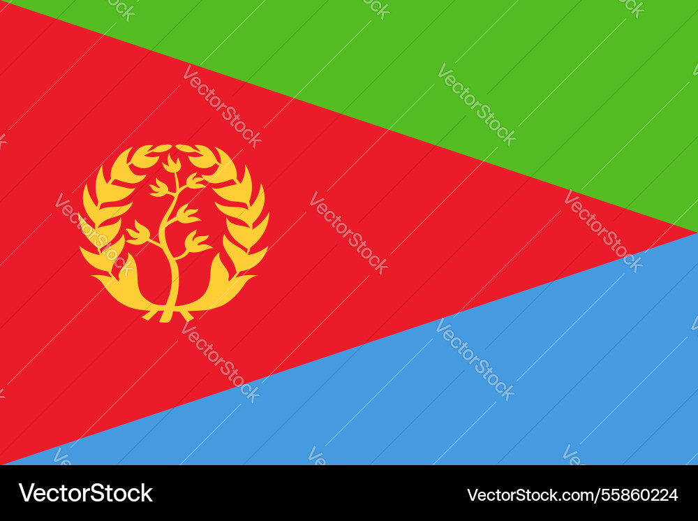 Eritrea flag official colors and proportion Eritrea flag official colors and proportion vector image