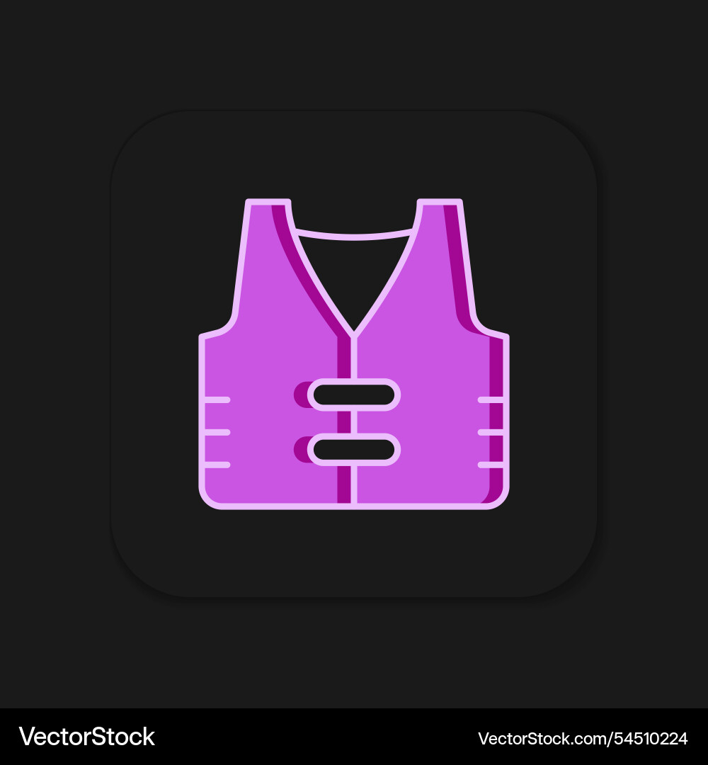 Filled outline fishing jacket icon isolated Vector Image