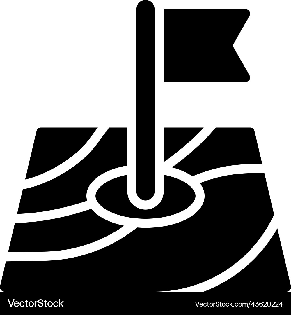 Flag on map icon location and navigation vector image