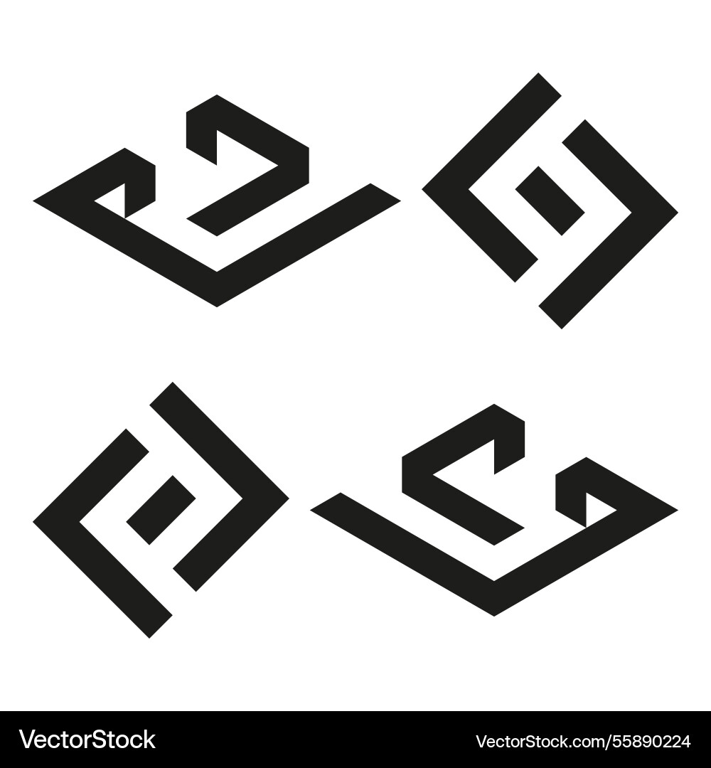 Geometric shape icons abstract symbols angular vector image
