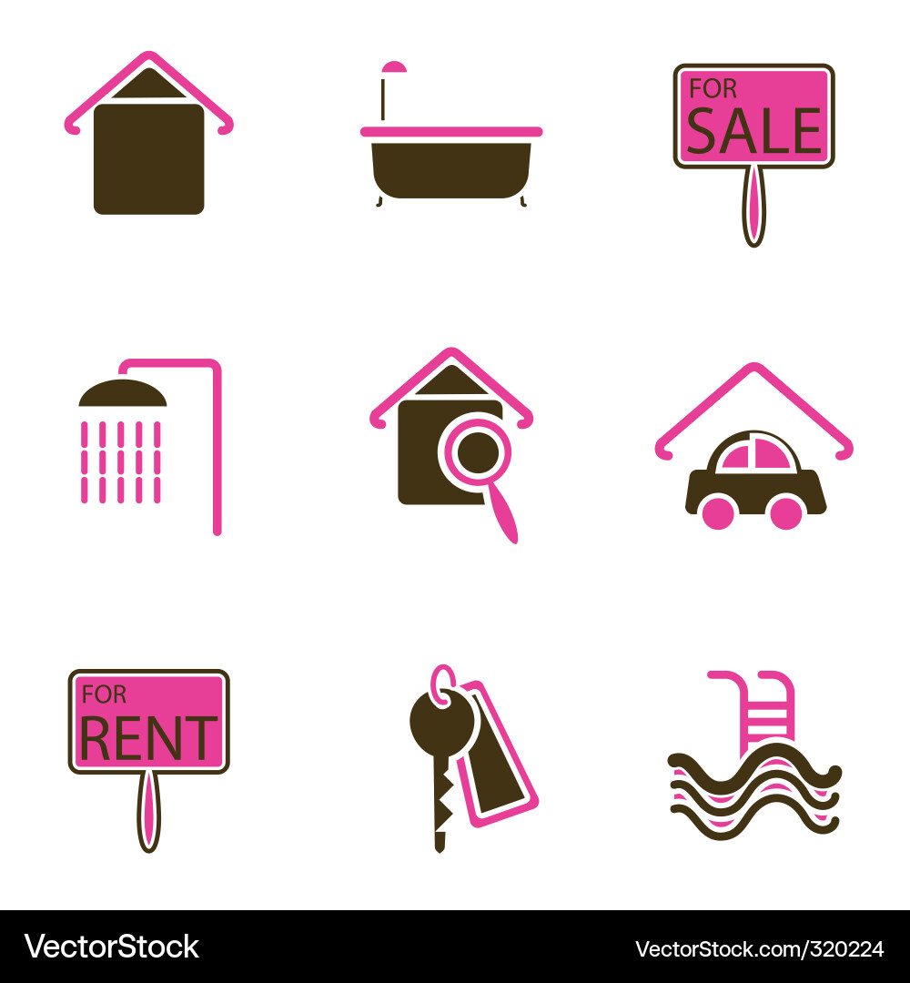 House objects icons vector image