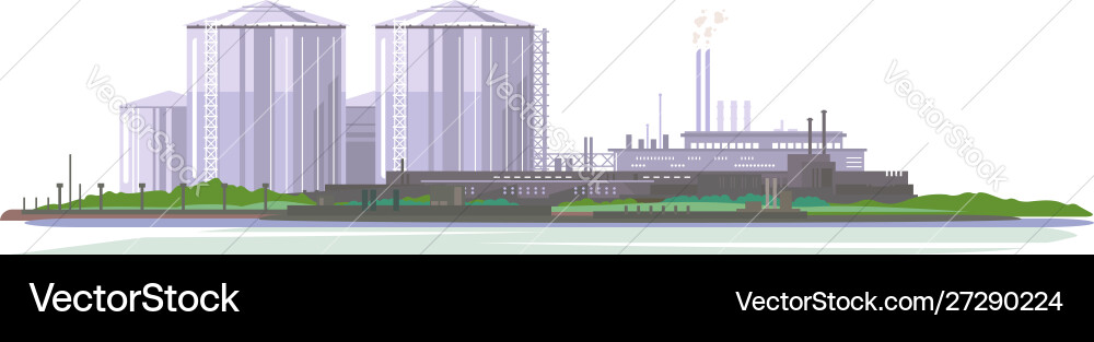Industrielle Fabrik mit Vorratstanks isoliert Industrielle Fabrik mit Vorratstanks isoliert vektorbild