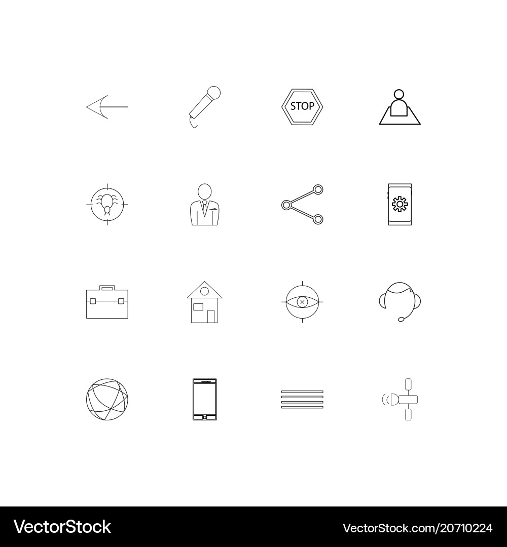 Internet of things simple linear icons set vector image