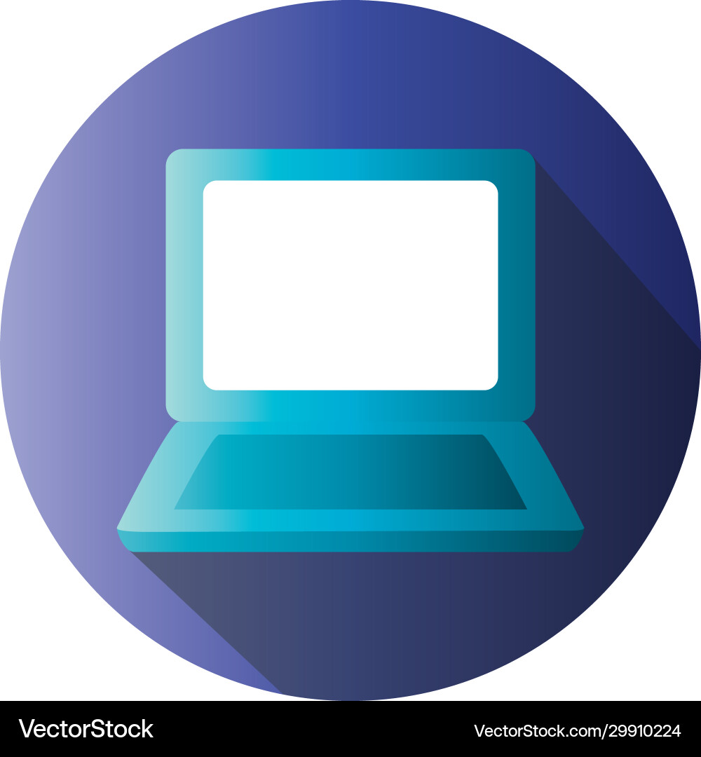 Isolated digital laptop block gradient style icon vector image
