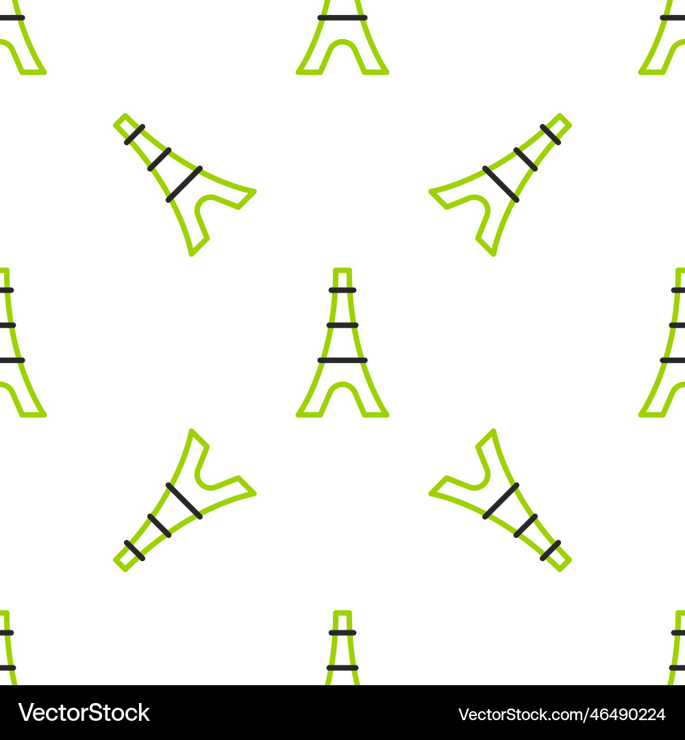 Line eiffel tower icon isolated seamless pattern Line eiffel tower icon isolated seamless pattern vector image