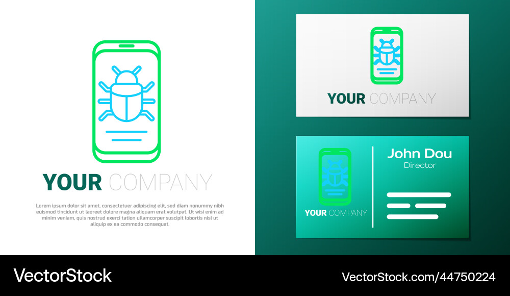 Line system bug on mobile icon isolated white Line system bug on mobile icon isolated white vector image