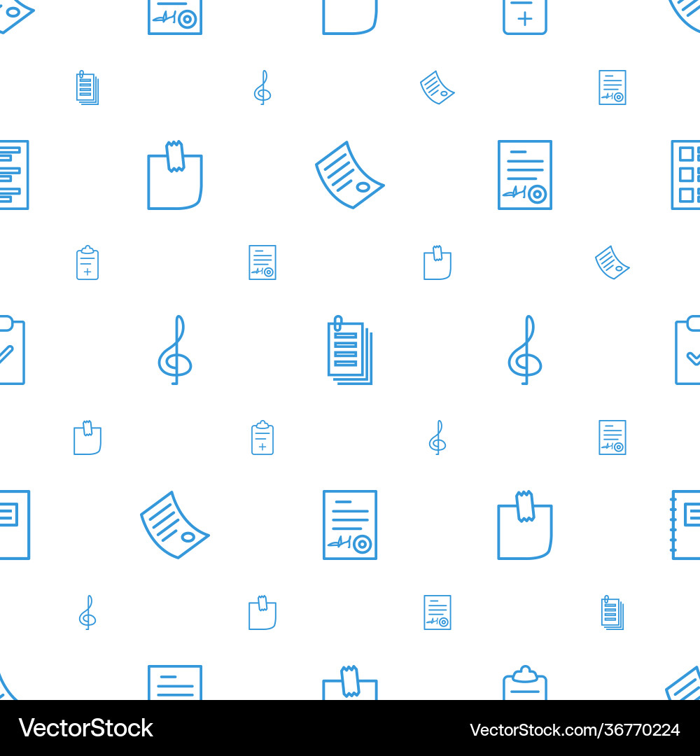 Note icons pattern seamless white background vector image