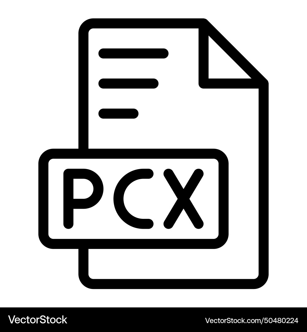 Pcx icon outline style design image file Pcx icon outline style design image file Vector Image