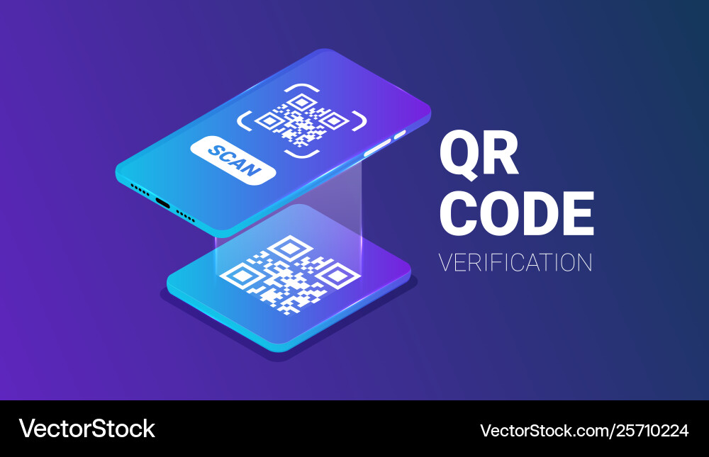 QR Code Verification Service Banner vector image