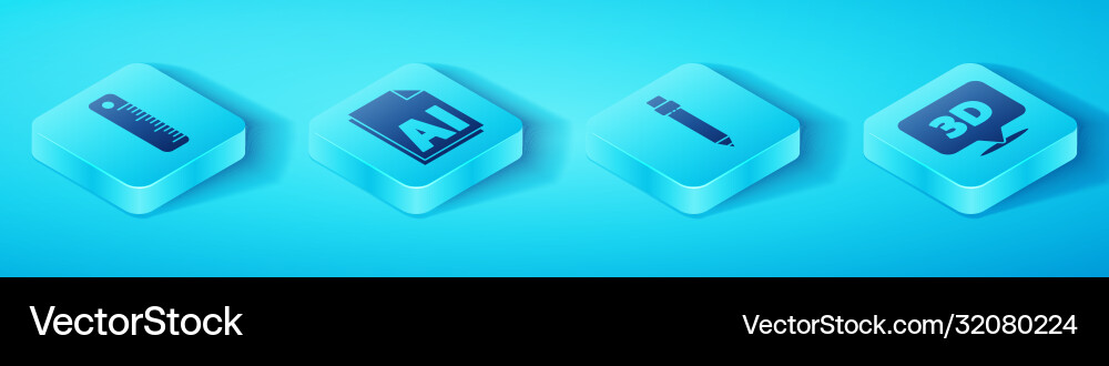 Set isometric ruler ai file document speech Set isometric ruler ai file document speech vector image