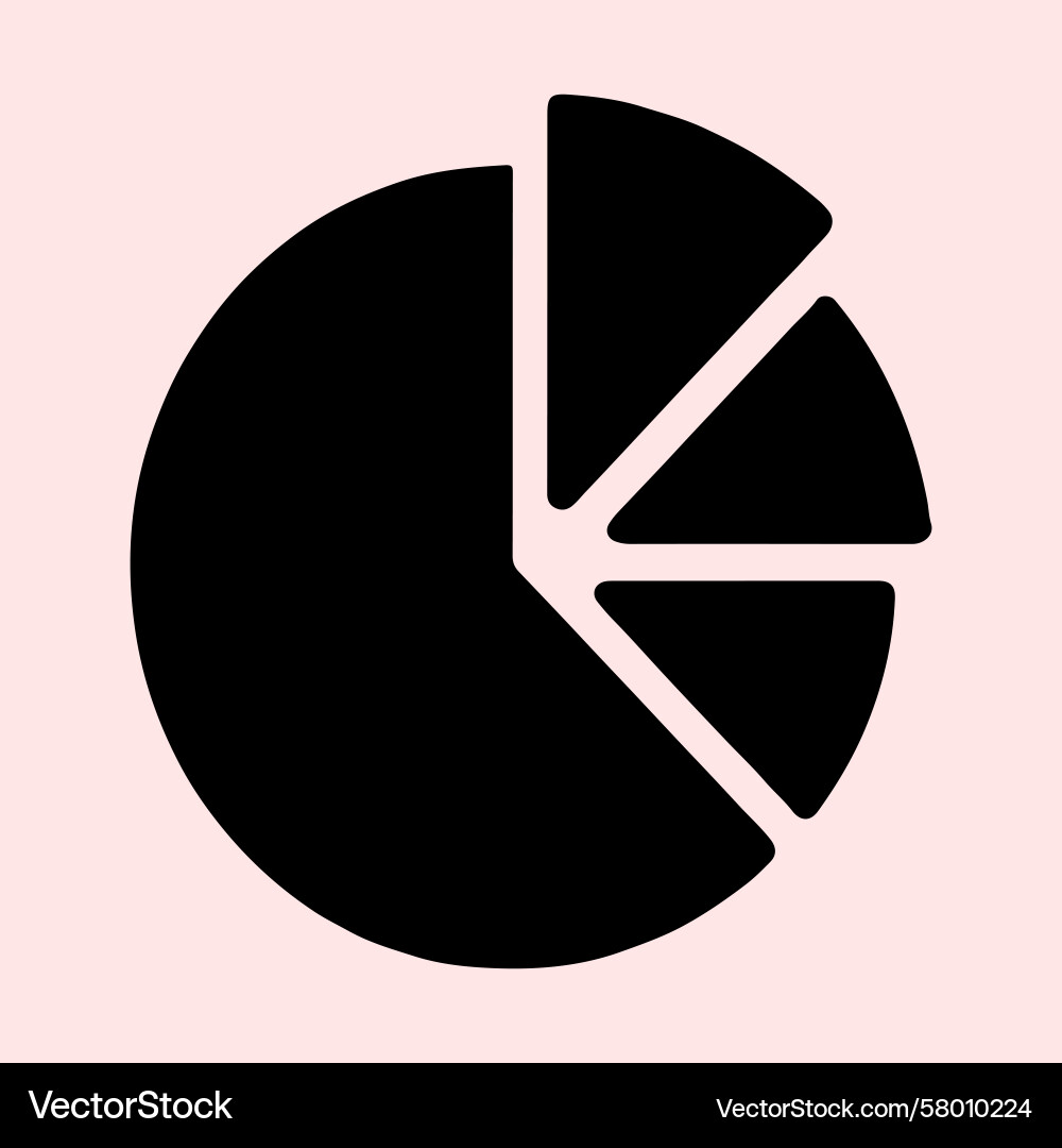 Simple Black Pie Chart - Data Visualization Vector Image