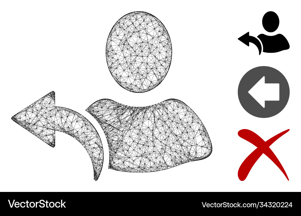 Undo polygonal web mesh Vector Image