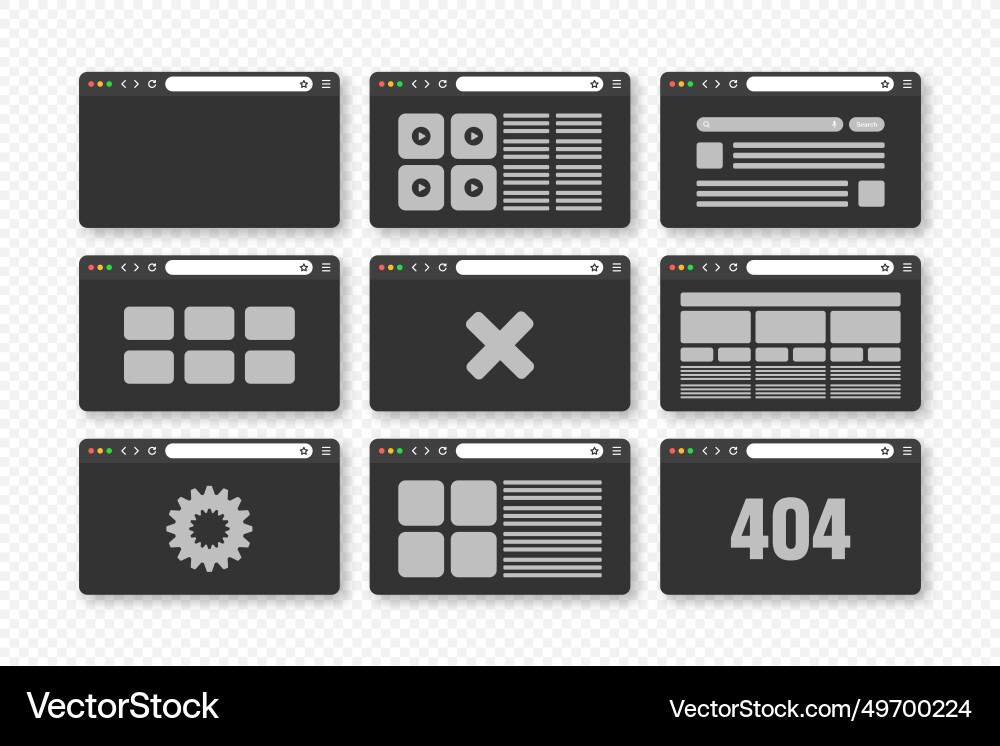 Web-Browser-Fensterseiten-Layout mit toolbar vektorbild
