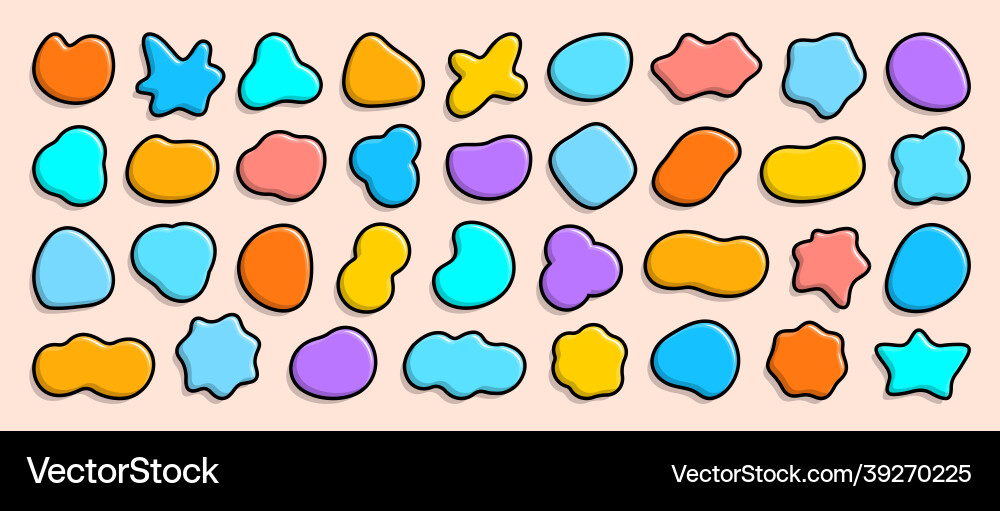 Bloobs shape collection random abstract stains Bloobs shape collection random abstract stains Vector Image