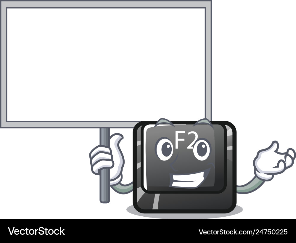 Bring board button f2 in shape character Bring board button f2 in shape character vector image