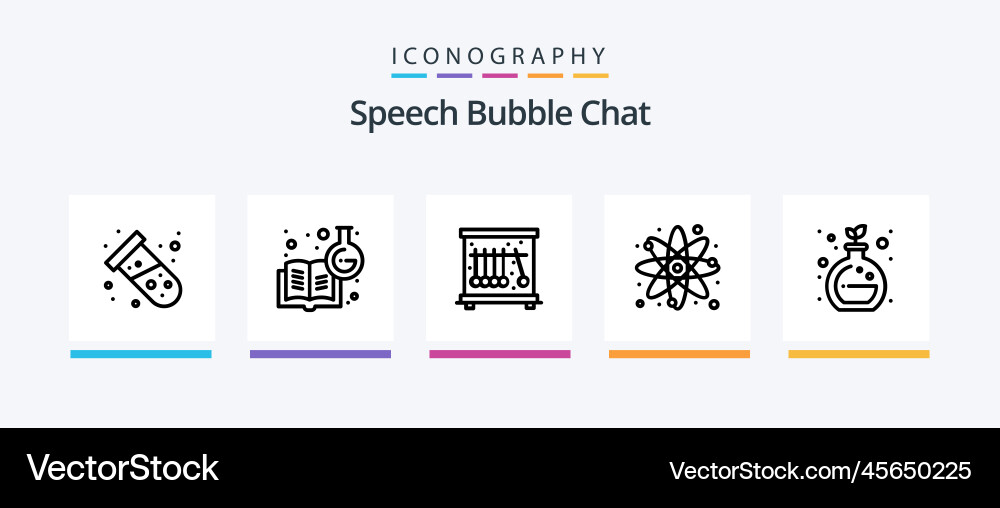 Chat line 5 icon pack including message Vector Image
