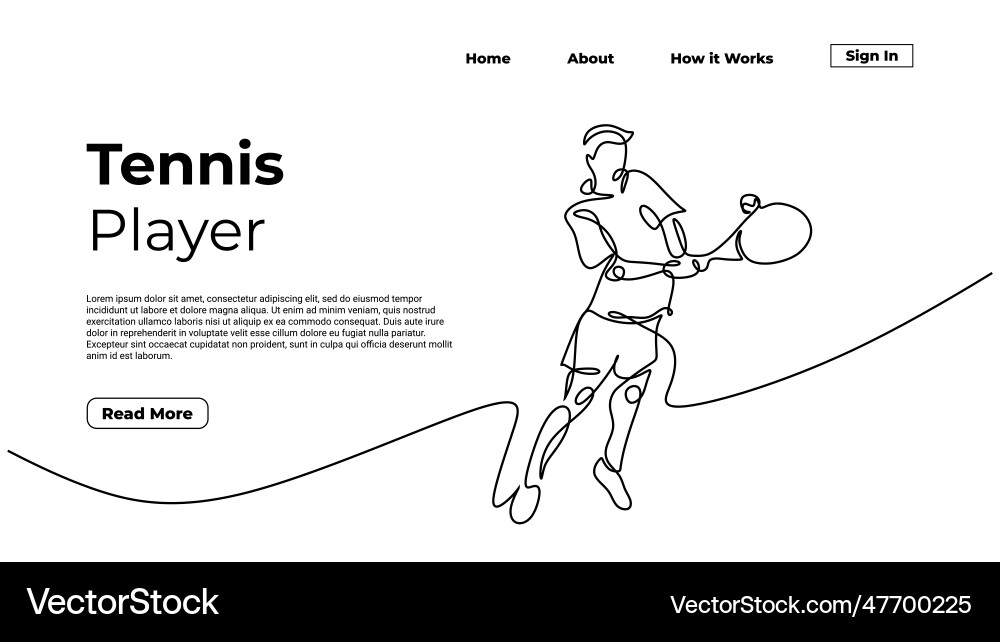 Continuous one line drawing of a man playing Vector Image