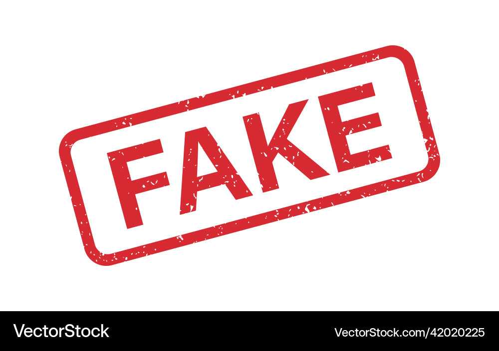 Fake word grunge rubber stamp for media vector image