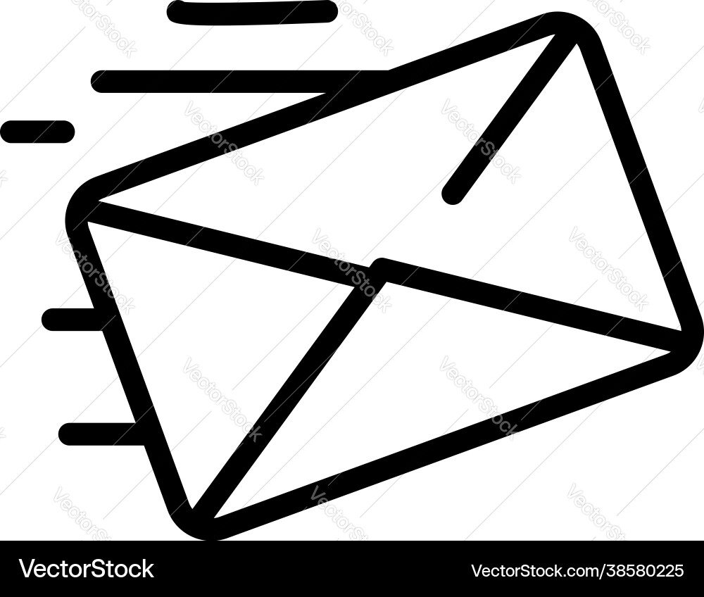 Fast mail icon outline email message Vector Image