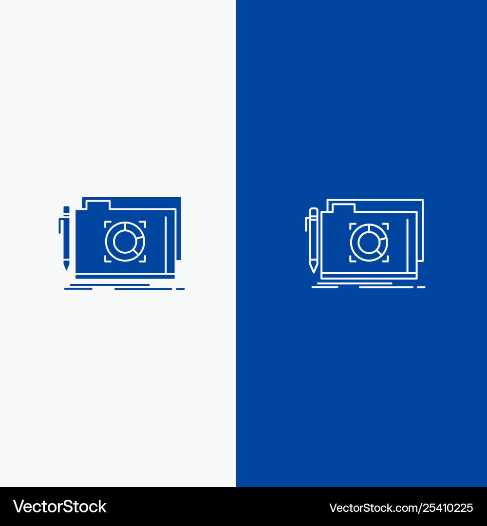 Folder lock target file line and glyph solid icon Folder lock target file line and glyph solid icon vector image