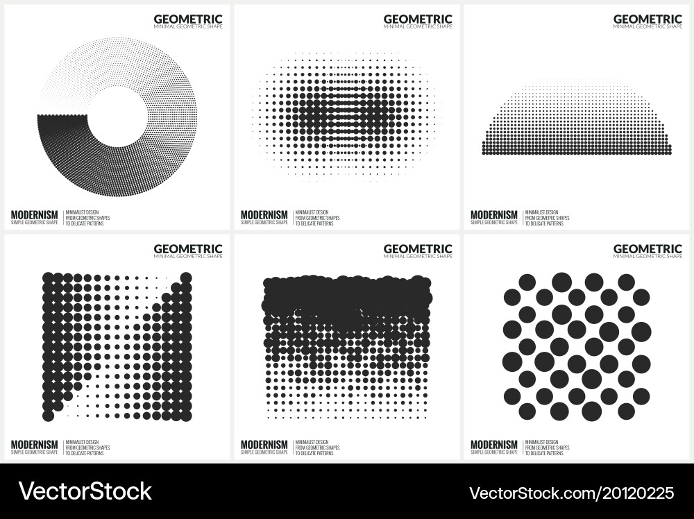 Geometric Halftone Patterns vector image