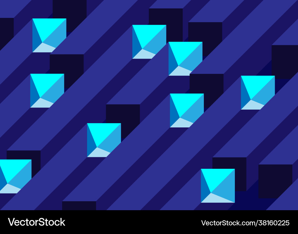 Geometric pattern background realistic isometric Geometric pattern background realistic isometric vector image