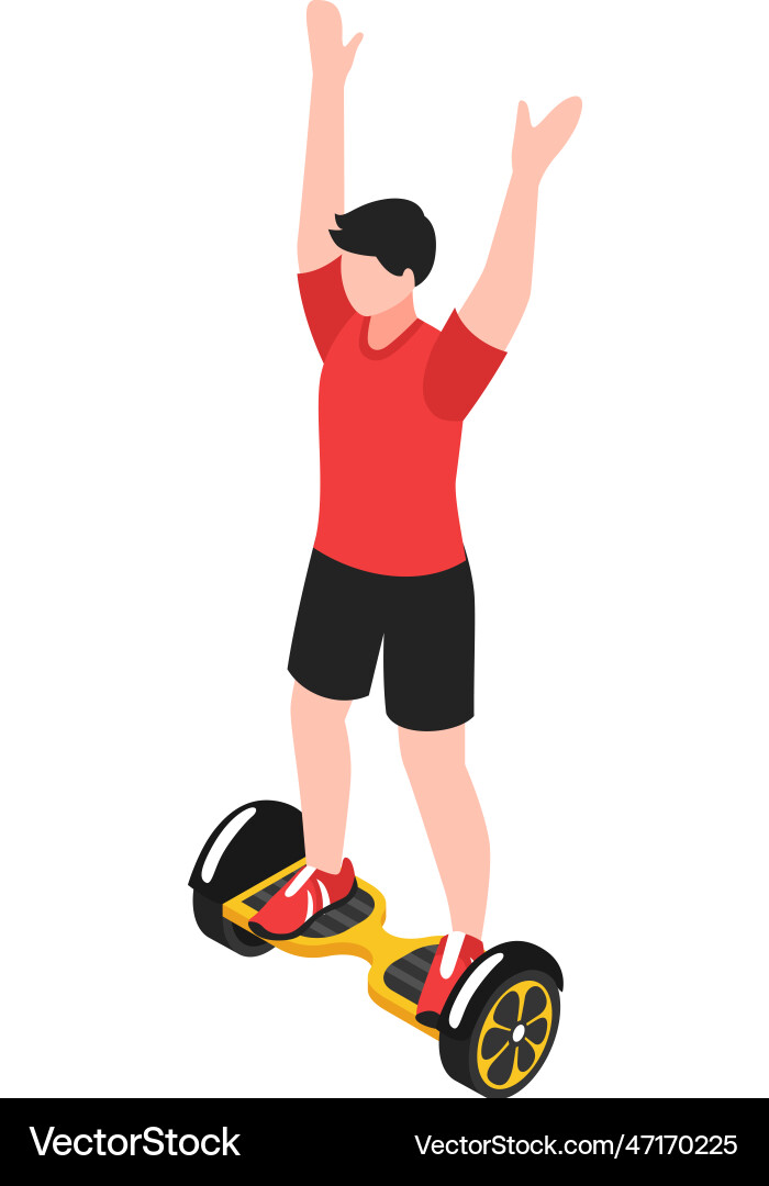 Man on hoverboard composition Vector Image