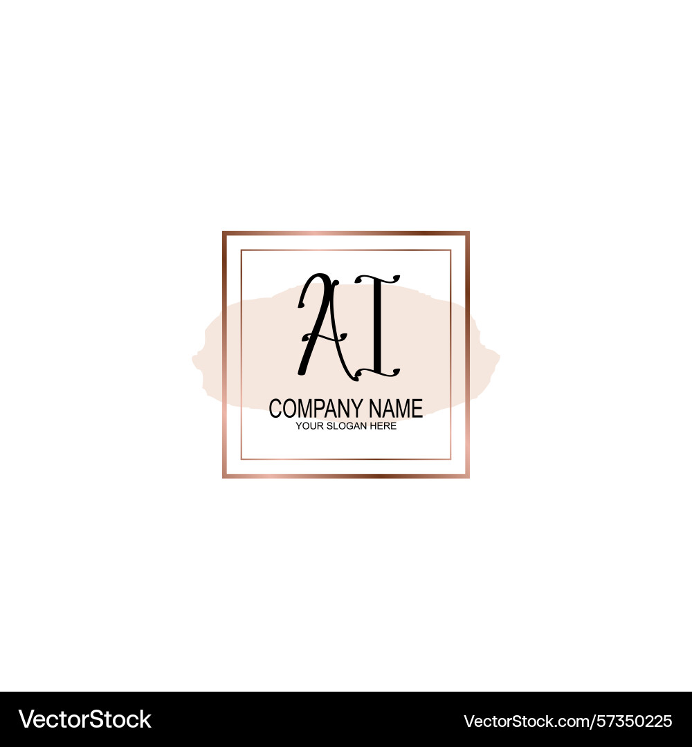 Minimalist handwritten ai initial logos with soft vector image