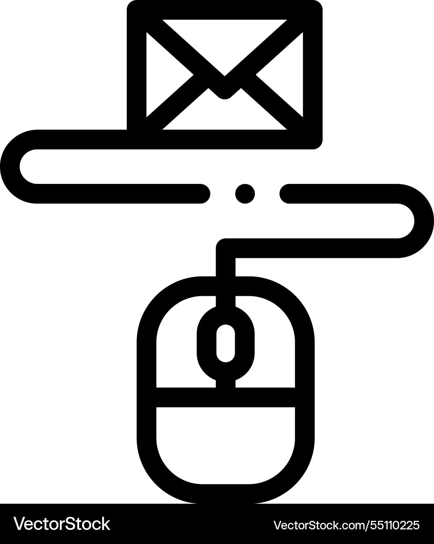 Mouse icon thin linear style design isolated Mouse icon thin linear style design isolated vector image