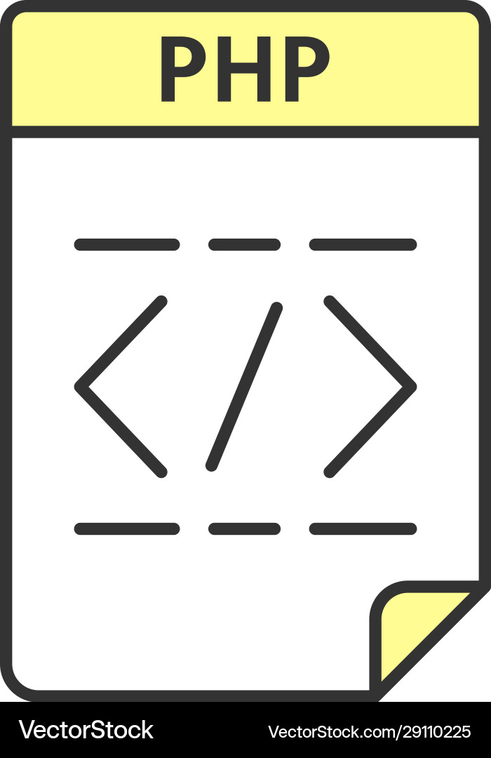 Php file color icon source code hypertext vector image
