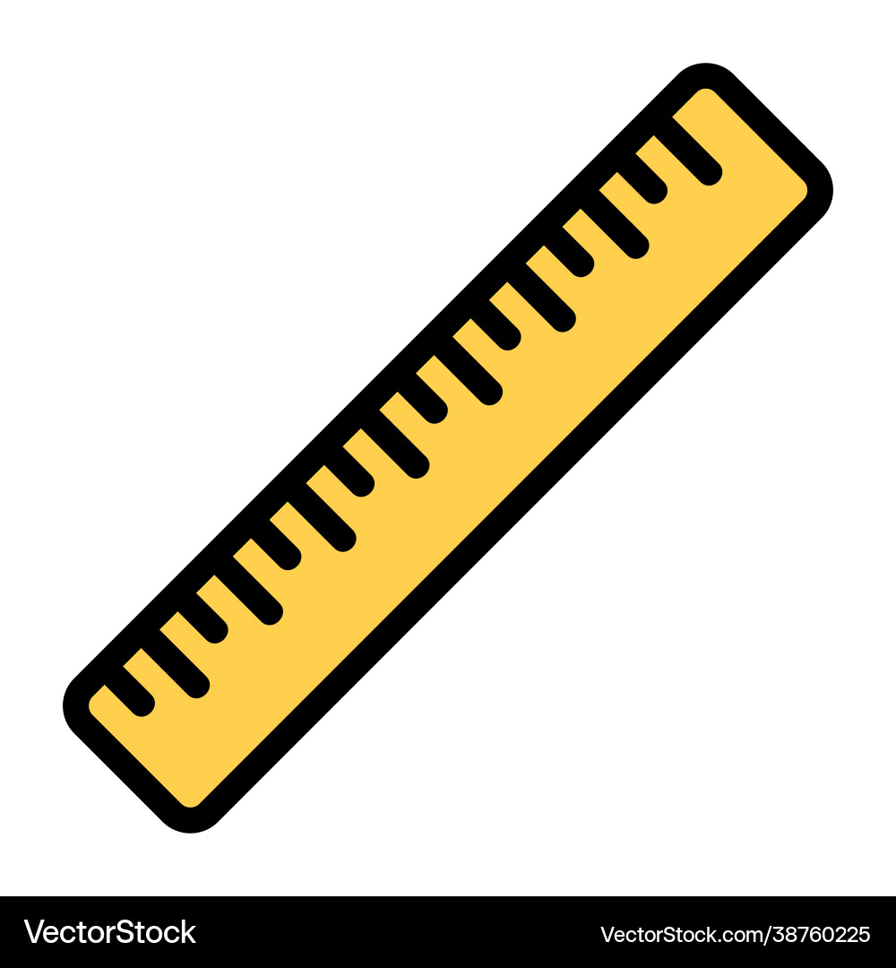Ruler icon in filled line style for any projects Ruler icon in filled line style for any projects vector image
