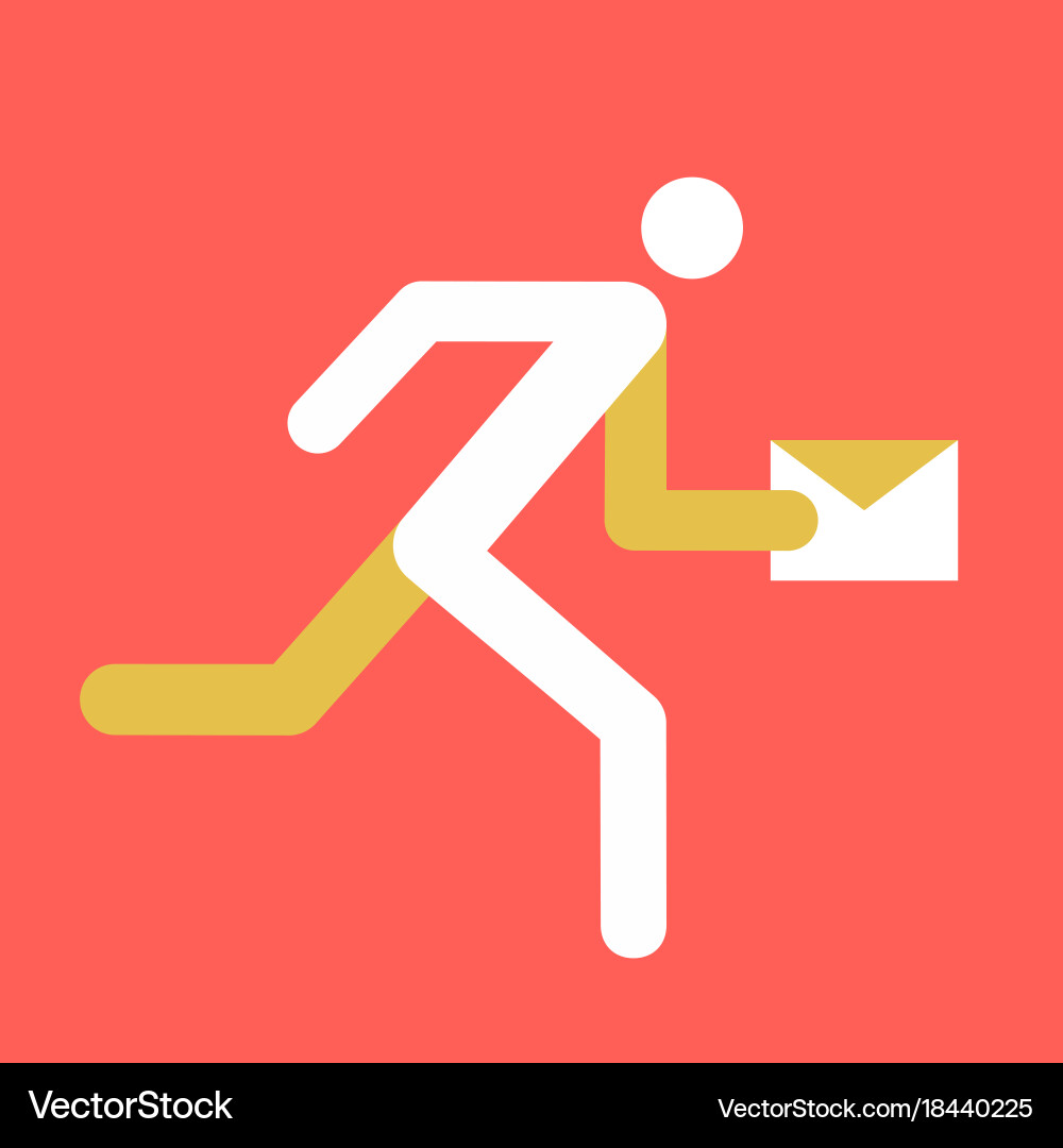 Running man with mail Vector Image