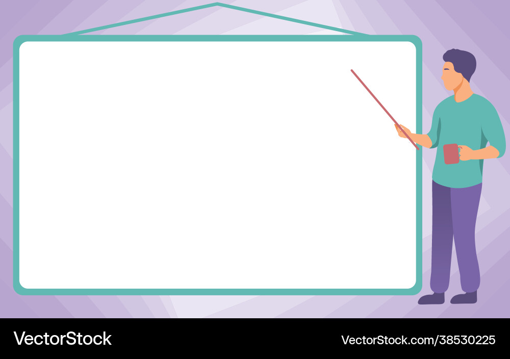 School instructor drawing pointing stick on empty School instructor drawing pointing stick on empty vector image