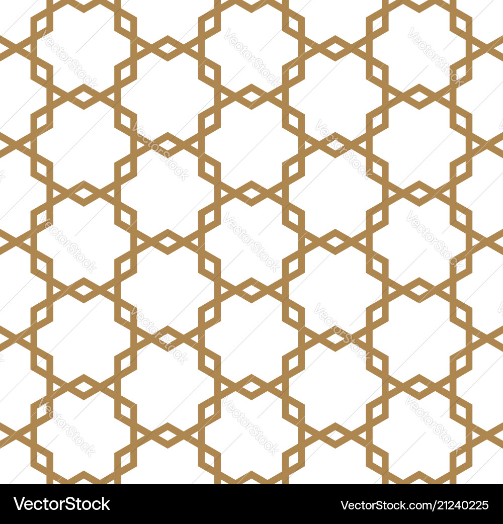 Seamless pattern based on kumiko in golden color Vector Image