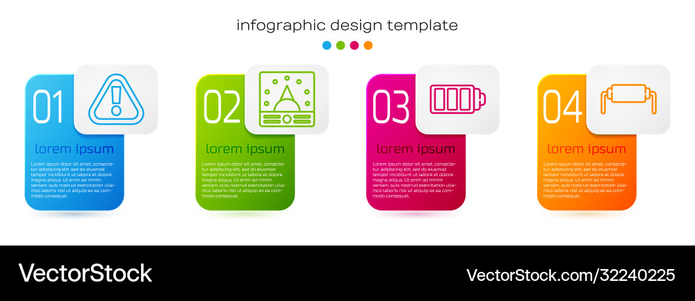 Set line exclamation mark in triangle ampere Vector Image