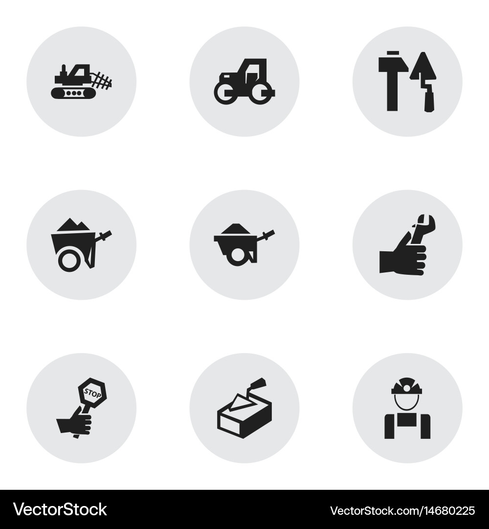 Set of 9 editable structure icons includes vector image