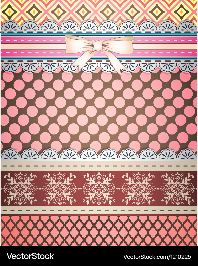 Set of patterns and borders for scrapbooking all Vector Image
