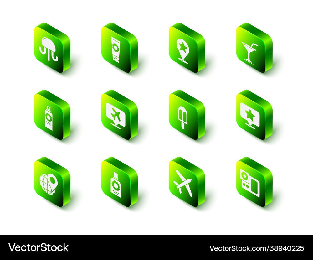 Set sunscreen cream in tube map pointer with star Vector Image