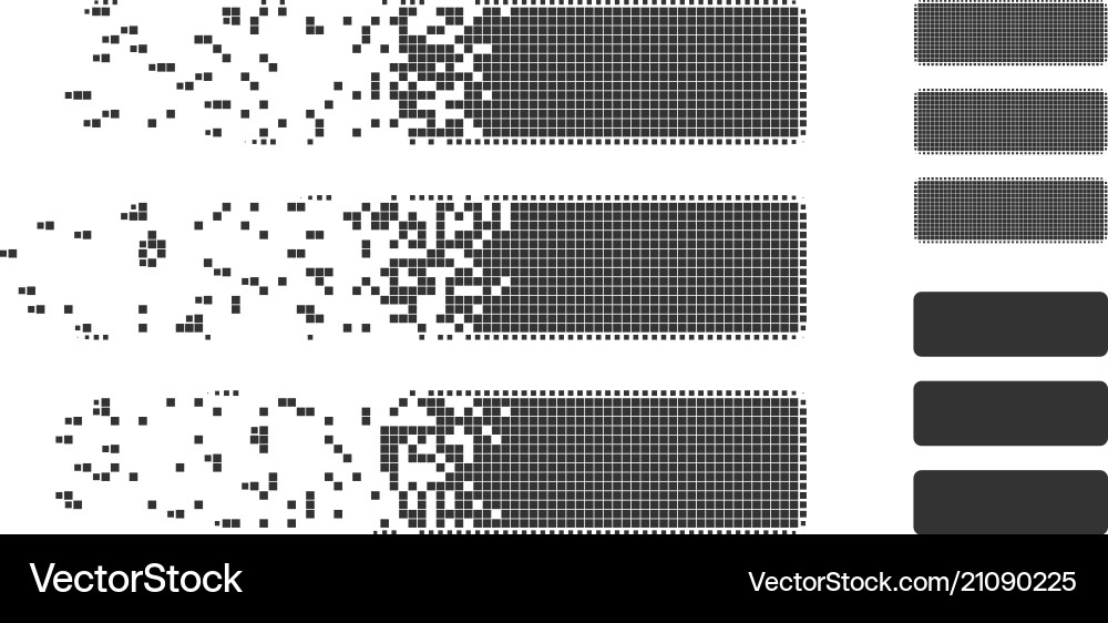 Shredded pixel halftone database icon Shredded pixel halftone database icon Vector Image