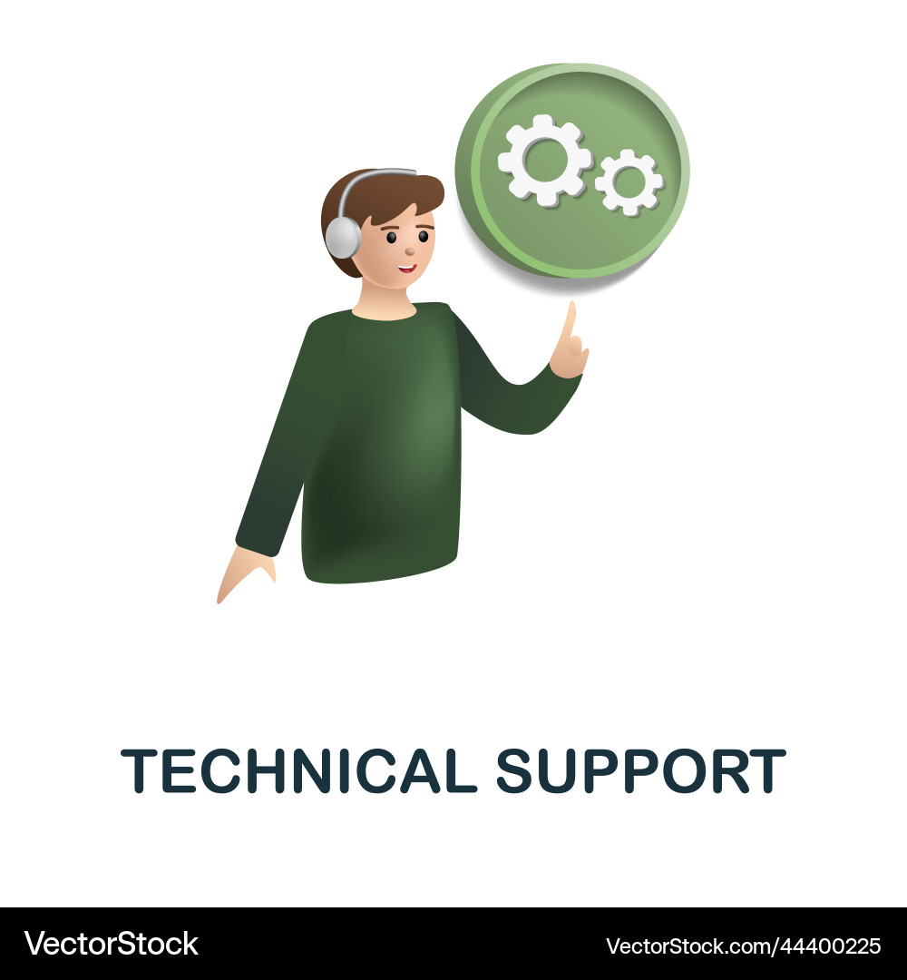 Technical support icon 3d from customer Vector Image