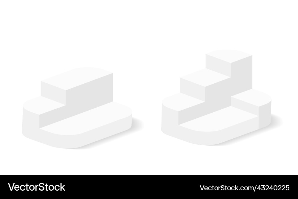 Weiß 3D Podium Mockup Vektorbild