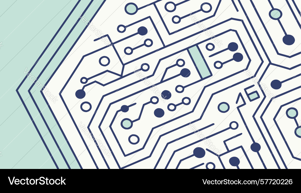 Abstract circuit board lines and data flow vector image