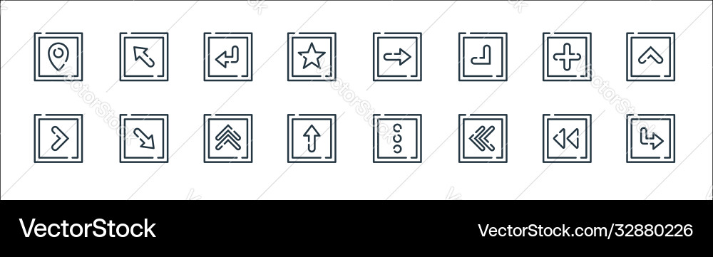 Arrow line icons linear set quality Arrow line icons linear set quality vector image