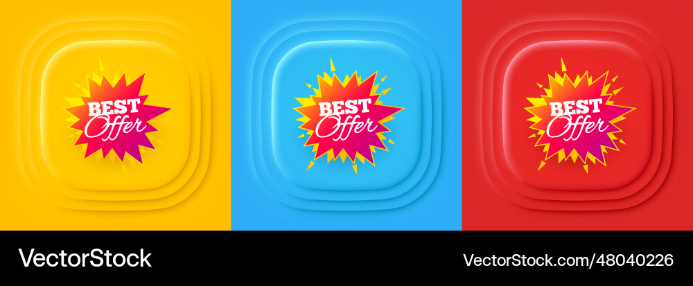 Best offer sticker discount banner shape Best offer sticker discount banner shape vector image