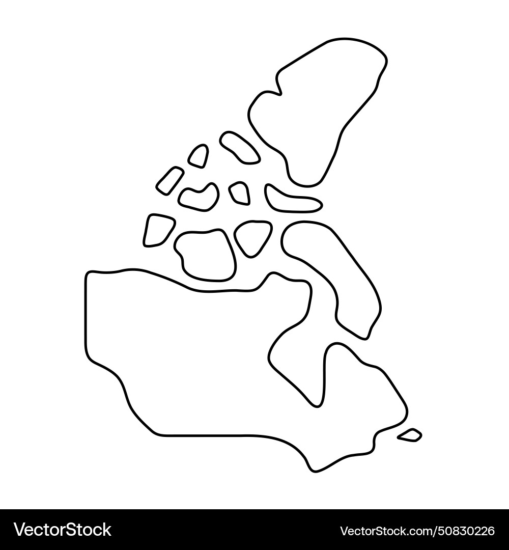 Canada simplified outline map Royalty Free Vector Image