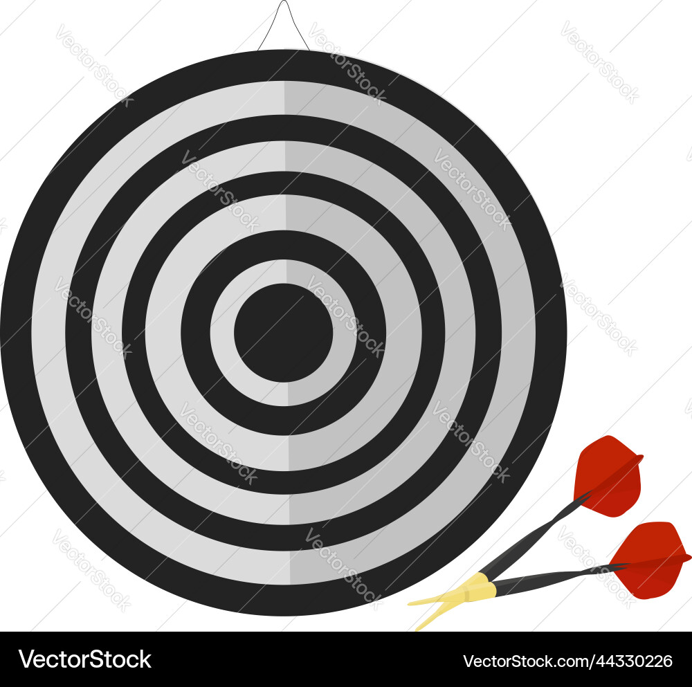 Dart with target on a white background vector image